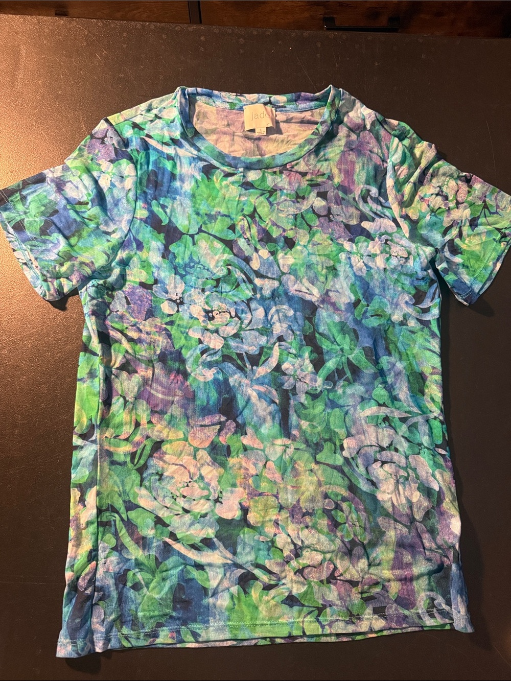 Johnny Was Women's Floral Short-Sleeve Tee in Blue Green